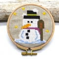 Stickdatei Schneemann Kreuzstich Weihnachten Winter