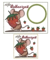 Stickdatei Maus Erdbeere MugRug 13x18cm und 10x10cm