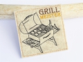 Stickdatei Grill Männer Untersetzer ITH Stickdatei 10x10cm