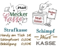 Stickdatei Meckerkasse Schimpfwortkasse 4er SET verschiedene Größen