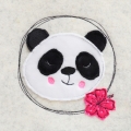 Stickdatei Panda Boho mit Blume doodle Button verschiedene Größen