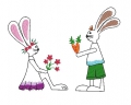 Stickdatei Hase Hasenpaar SET Hasendame Hasenjunge