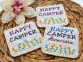 Stickdatei Camper happy camper Mugrug Untersetzer   / (Lizenz) Standard