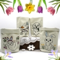 ITH Lichterbeutel Frühling Tiere Ostern  / (Stickrahmengröße) 13x18cm