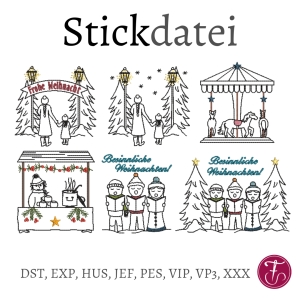 Stickdatei-Weihnachtsmarkt-Chor-Glhweinstand-Karussell
