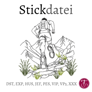 Stickdatei-Berglauf-Laufen-Berge-Mann-Trailrun-Redwork