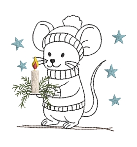 Stickdatei-Maus-mit-Kerze