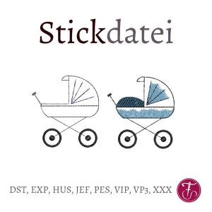Stickdatei-Kinderwagen-