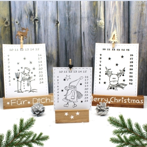 Adventskalender-Tischkalender-Druckvorlage-PDF-Elch-Schneemann-Weihnachtsmann
