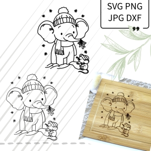 Plotterdatei-Plott-Laser-Motiv-Elefant-mit-Maus