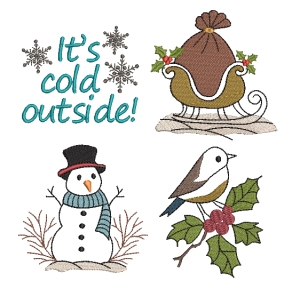 Stickdatei-Winter-SET-Schneemann-Vogel-Schlitten-10x10cm