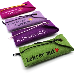 Stickdatei-Etui-Stifteetui-Brillenetui-Lehrer-Erzieher-Kollege-Freundin