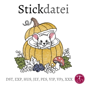 Stickdatei-Herbst-Maus-Krbis-