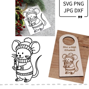 Plotterdatei-Maus-mit-Kerze-SVG-Datei