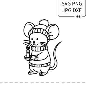 Plotterdatei-Maus-mit-Kerze-SVG-Datei