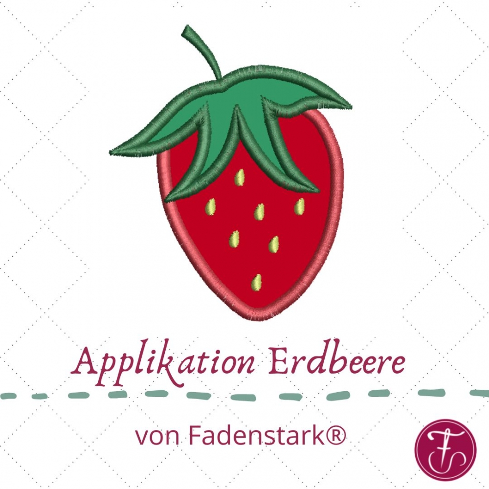 Bild 1 von Stickdatei Erdbeere Applikation