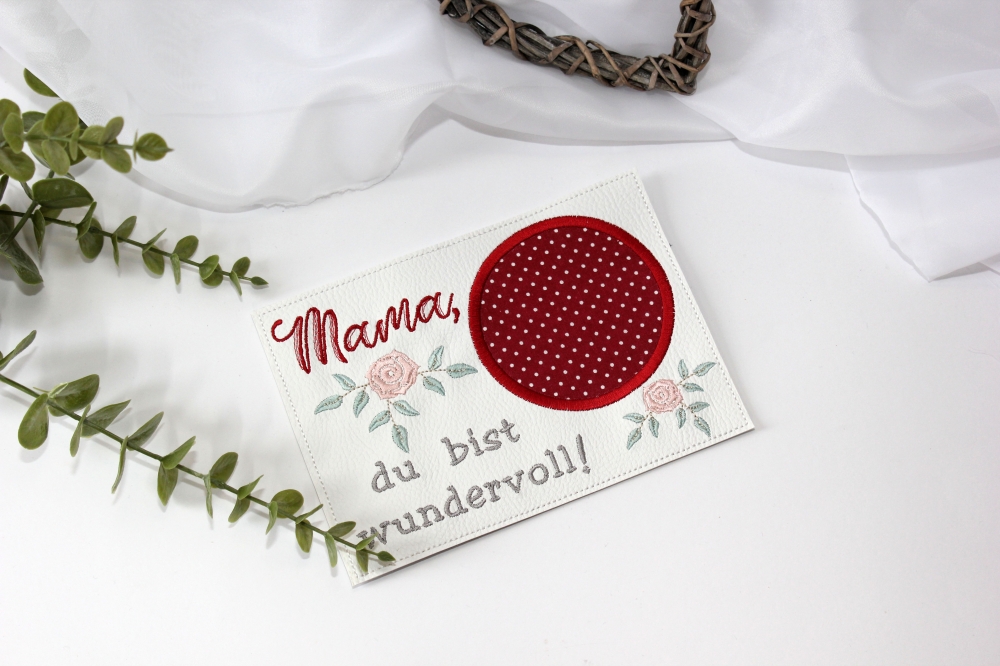 Bild 1 von Stickdatei Muttertag SET Untersetzer Lichterbeutel Mama