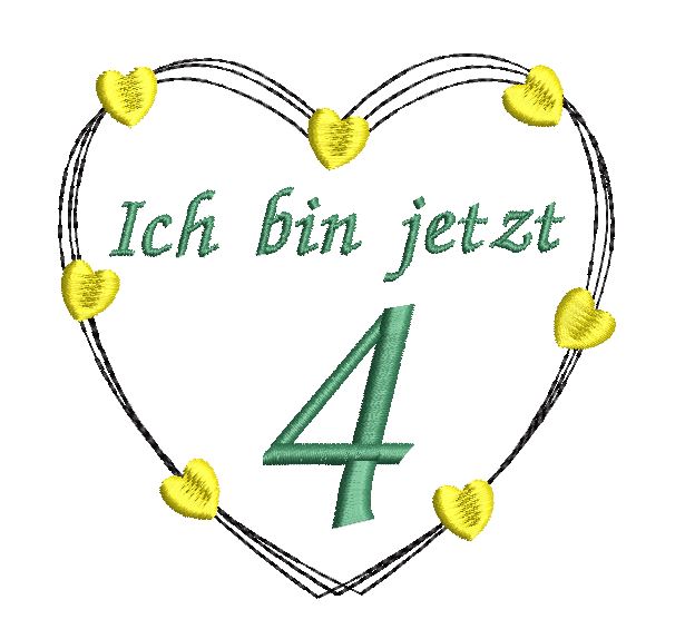 Bild 1 von Stickdatei Herz 5er SET 13x13cm zum Geburtstag