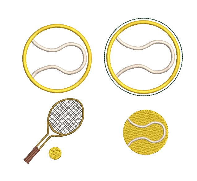 Bild 1 von Stickdatei Tennis Tennisball SET