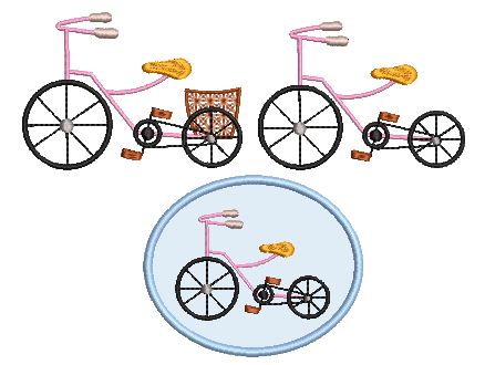 Bild 1 von Stickdatei Fahrrad SET verschiedene Größen