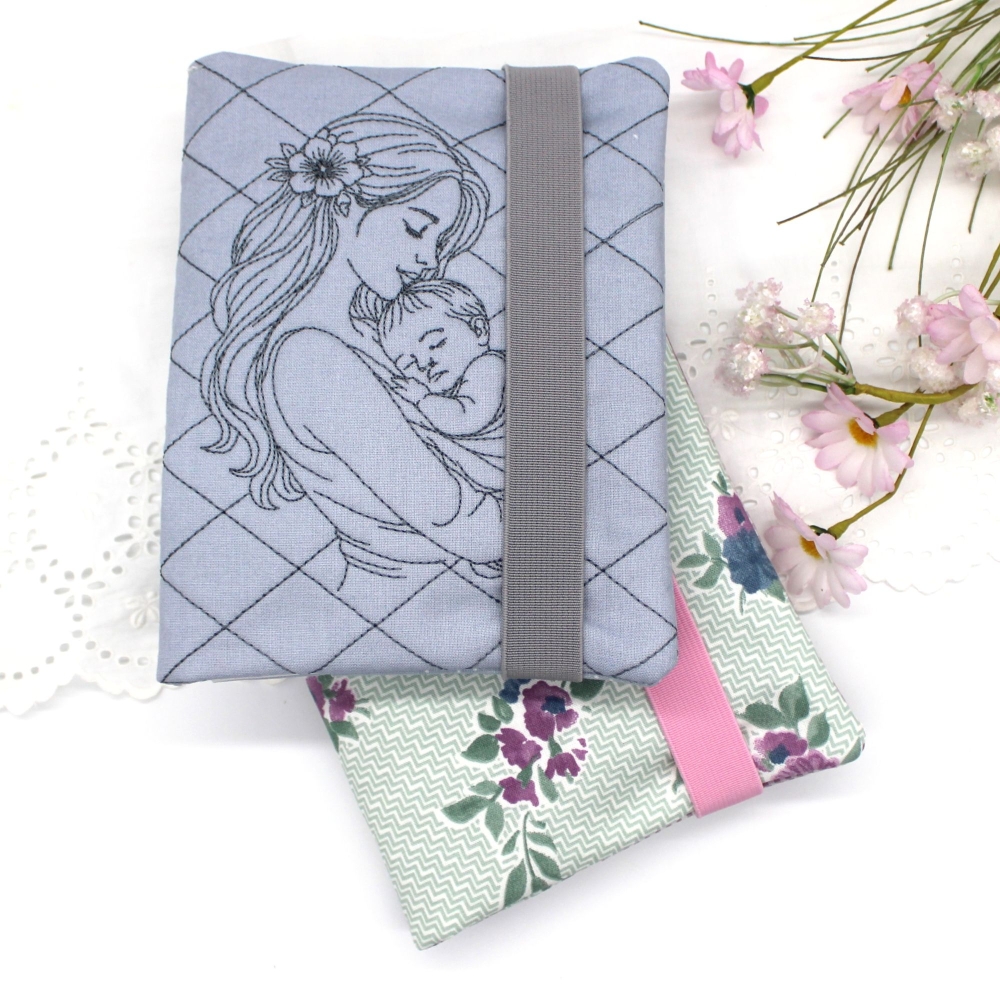 Bild 1 von Stickdatei ITH Windeltasche blanko mit Motiv Mama mit Baby  / (Stickrahmengröße) 20x30cm