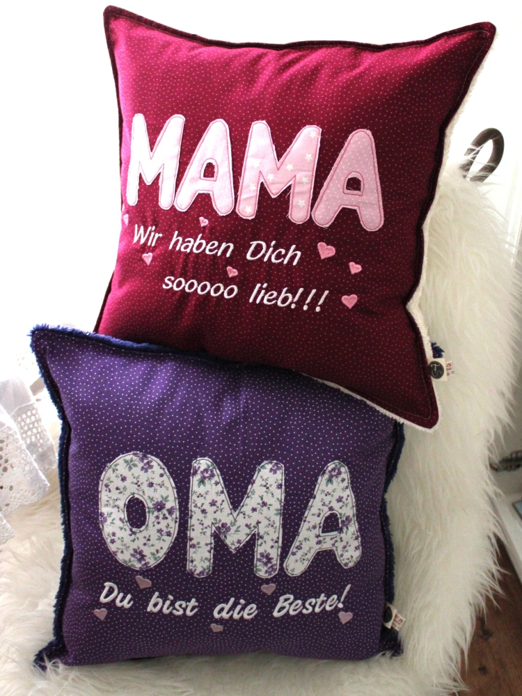 Bild 1 von Stickdatei doodle Applikation Schrift Mama Oma Opa Papa sind die Besten