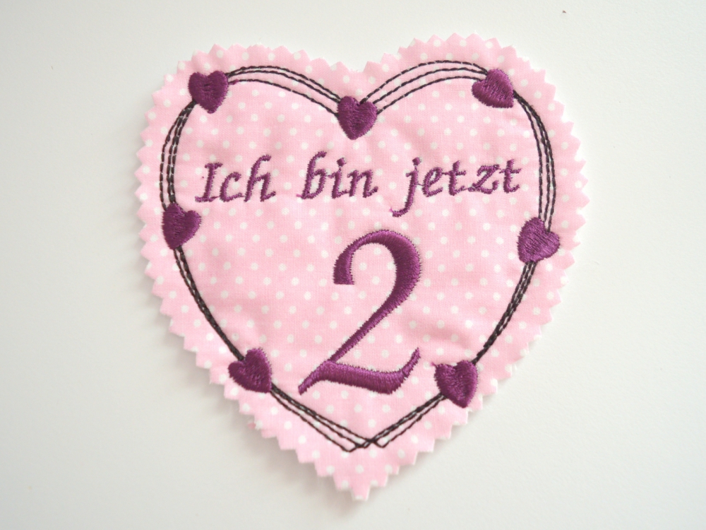 Bild 1 von Stickdatei Herz 5er SET 13x13cm zum Geburtstag