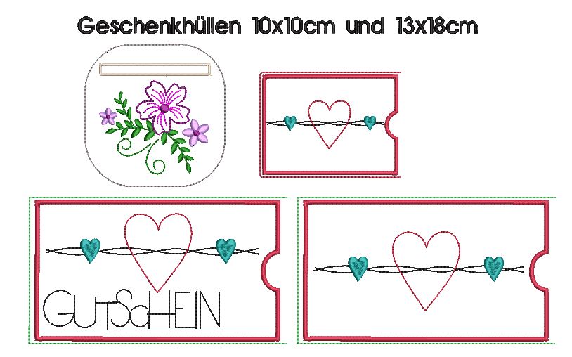 Bild 1 von Stickdatei Muttertag Valentinstag  großes SET