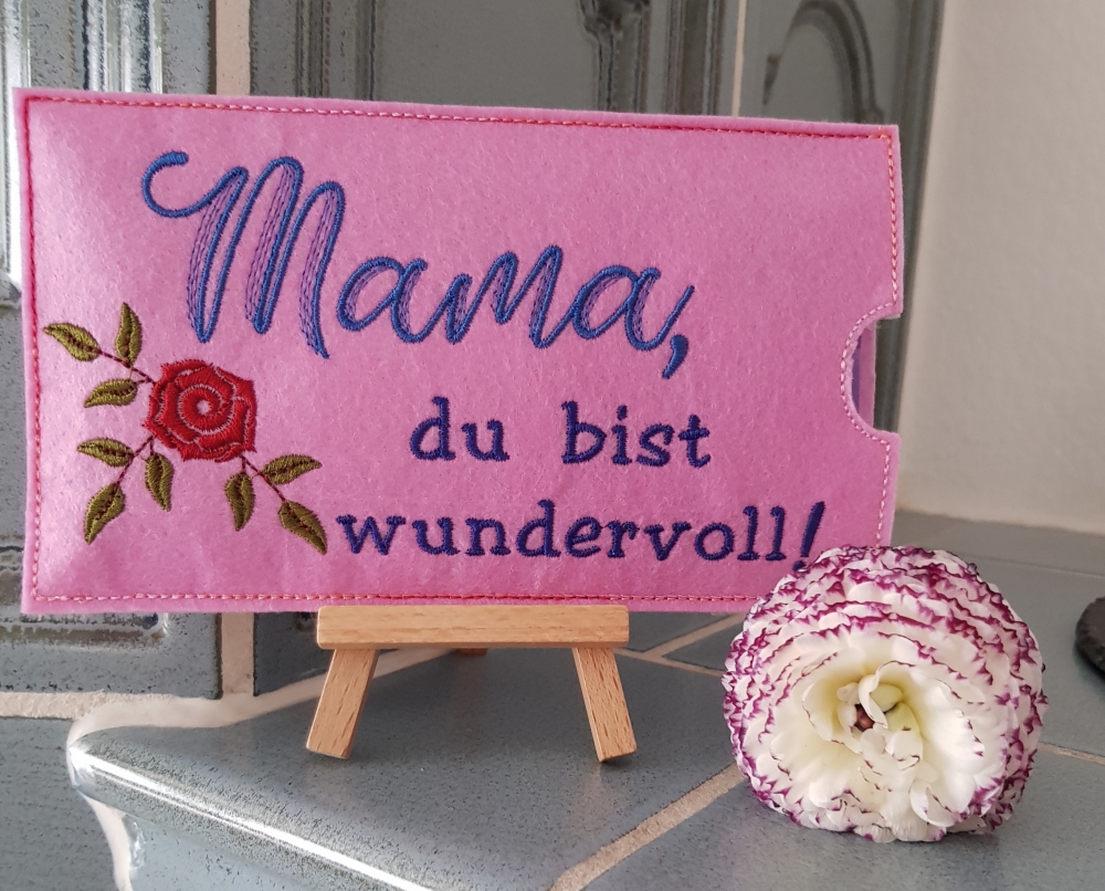 Bild 1 von Stickdatei Schokohülle Muttertag SET Mama Mutti