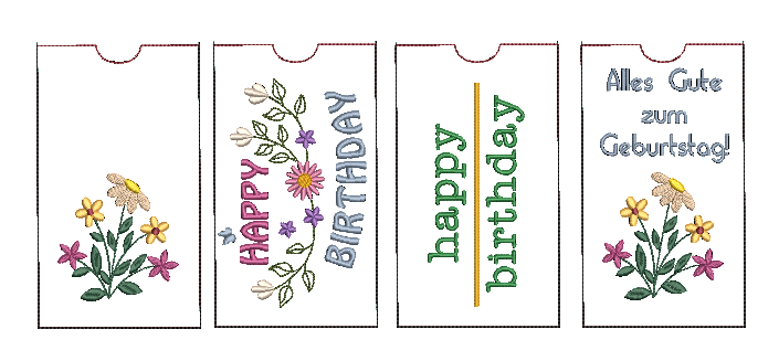 Bild 1 von Stickdatei Schokohülle Geburtstag happy birthday