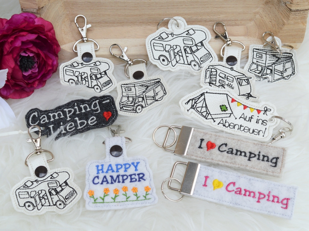 Bild 1 von Stickdatei Camper Camping Anhänger Schlüsselanhänger ITH