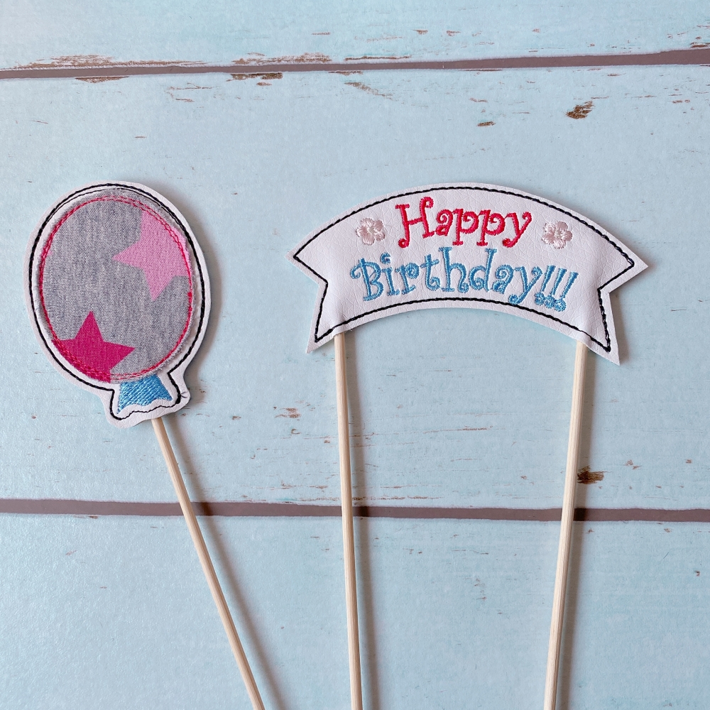 Bild 1 von Stickdatei Cake Topper Geburtstag Zahlen Luftballon