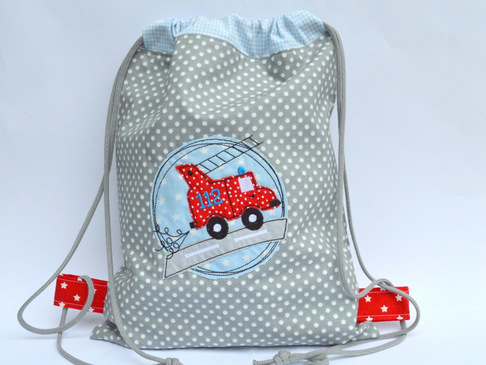 Bild 1 von Stickdatei DOODLE Feuerwehr 2er SET für den 10x10cm Rahmen  / (Größe) 10x10cm
