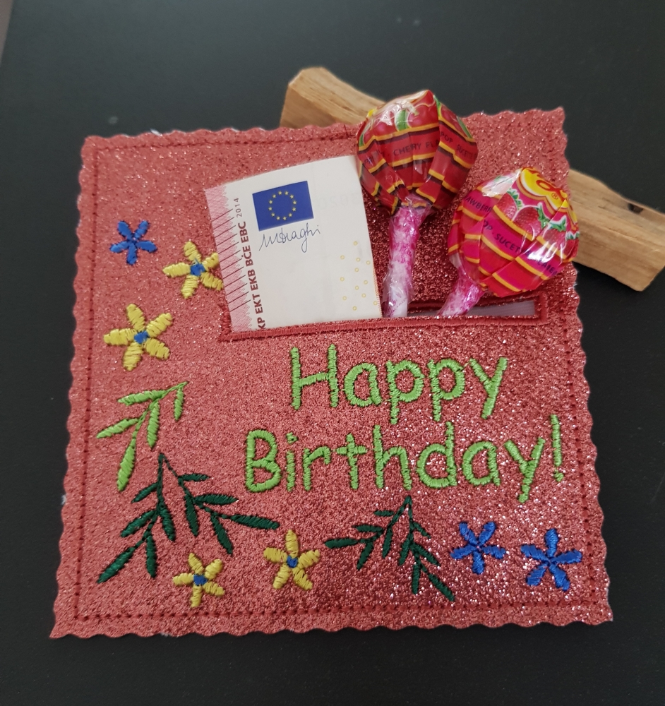 Bild 1 von Stickdatei Geburtstag Happy Birthday ITH Wunscherfüller   / (Lizenz) Unlimited