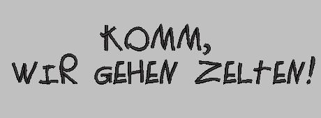 Bild 1 von Stickdatei Zelt doodle mit 3D Zelteingang, Camping, wir gehen zelten 13x18cm