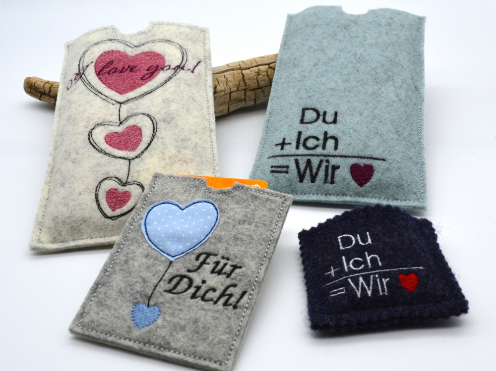 Bild 1 von Stickdatei Valentinstag Schokoladenhülle Herzen du ich wir  / (Lizenz) Unlimited