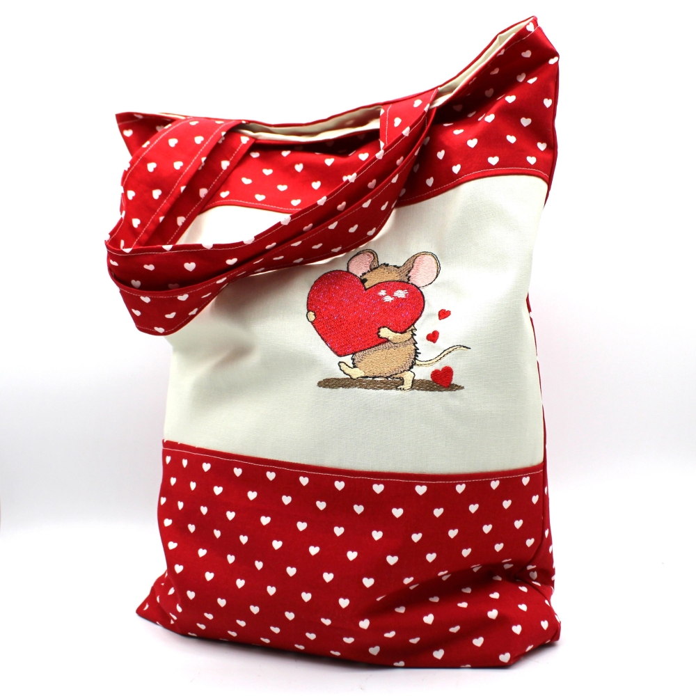 Bild 1 von Stickdatei Maus Herz Valentinstag Liebe 10x10cm