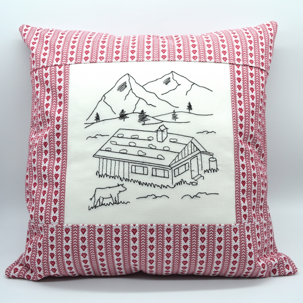 Bild 1 von Stickdatei Berge Alm Almwiese Berg Redwork SET XL  / (Lizenz) Standard
