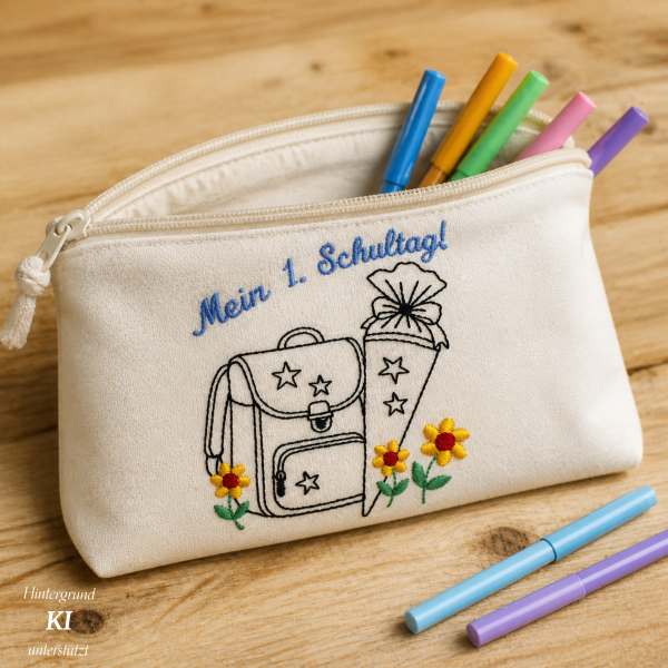 Bild 1 von Stickdatei Schule Schulranzen 1. Schultag