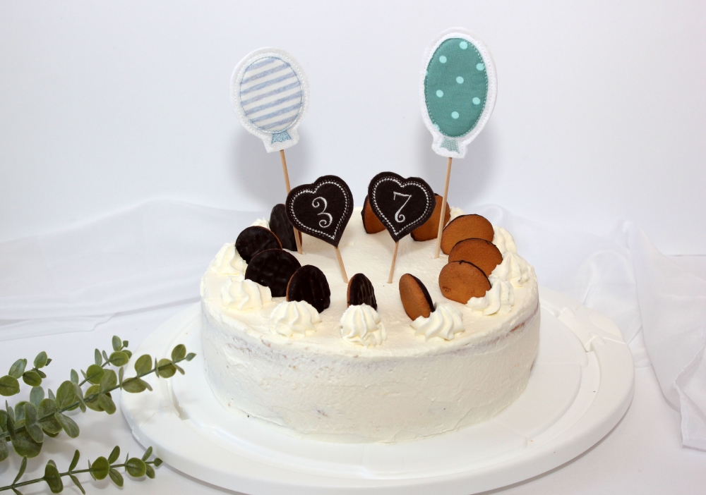 Bild 1 von Stickdatei Cake Topper Geburtstag Zahlen Luftballon