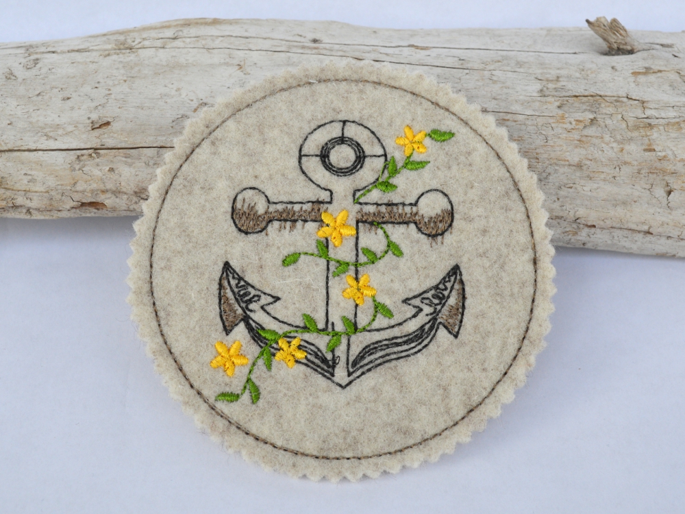 Bild 1 von ITH Stickdatei Untersetzer maritim 6 Motive  / (Variante) SET 10x10cm x 13x13cm
