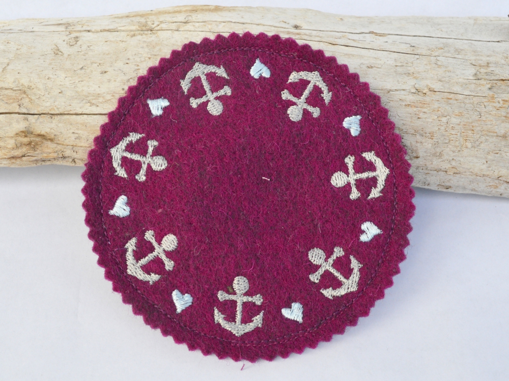 Bild 1 von ITH Stickdatei Untersetzer maritim 6 Motive  / (Variante) SET 10x10cm x 13x13cm