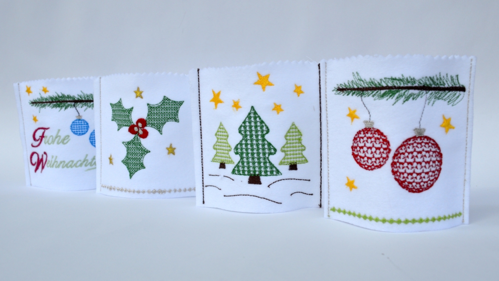 Bild 1 von ITH Stickdatei LED Cover Weihnachten 4er SET für den 10x10cm Rahmen