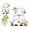 Bild 1 von Stickdatei Wichtel Blumen Frühling