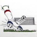 Bild 4 von Stickdatei Fußball Fußballtor Redwork 