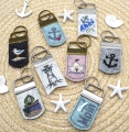 Bild 2 von Stickdatei maritim Schlüsselanhänger  SET mit Möwe Boot Anker