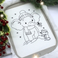 Stickdatei Maus und Elefant best friends