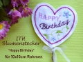 Bild 1 von ITH Stickdatei Blumenstecker  Geburtstag Happy Birthday