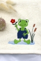 Bild 2 von Stickdatei lustiger Frosch mit Blume