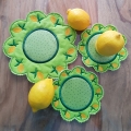 Bild 2 von Stickdatei Untersetzer Zitronen